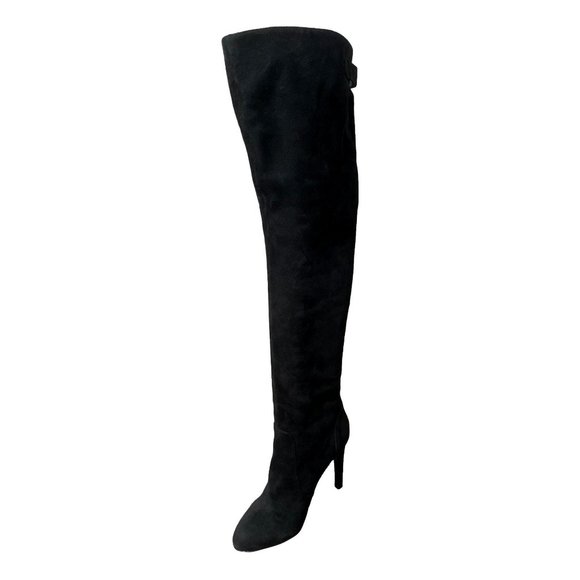 SERGIO ROSSI Black Suede Thigh High Boots - Picture 5 of 10